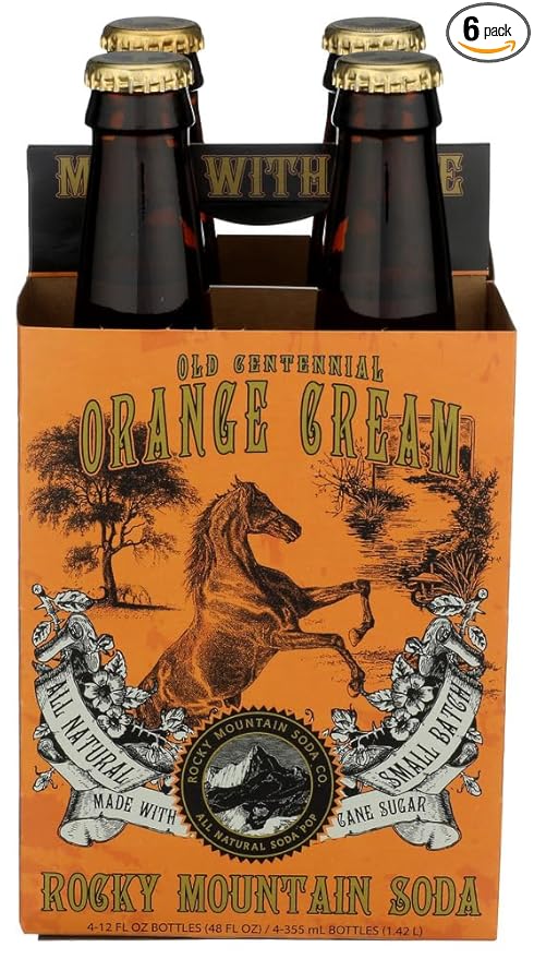 Rocky Mountain Old Country Orange Cream Soda 4 Pack 48 fl oz (Pack of 6)