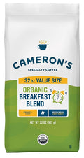 Cameron's Coffee Roasted Whole Bean Coffee Organic Breakfast Blend 32 Ounce