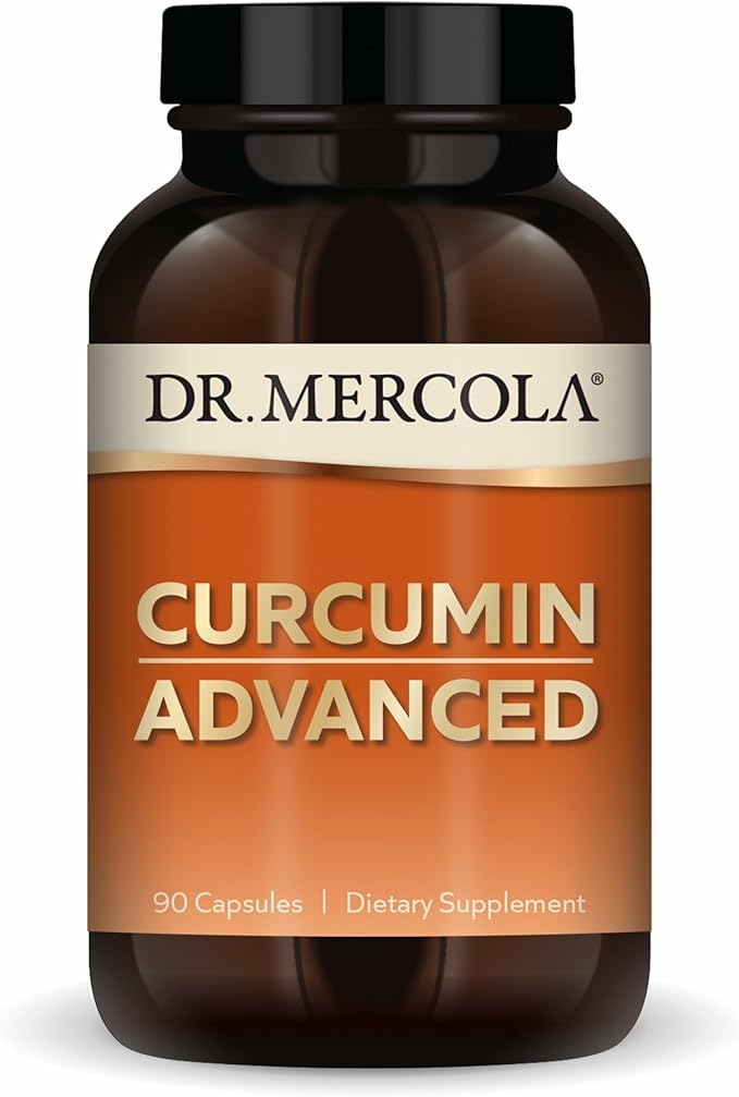 Dr. Mercola Curcumin Advanced - 500 mg Curcumin Root Extract - 95% Curcuminoids - For Vision Health Digestion &amp Focus - Sustained Release - Non-GMO Gluten-Free &amp Soy-Free - 90 Servings (90 C
