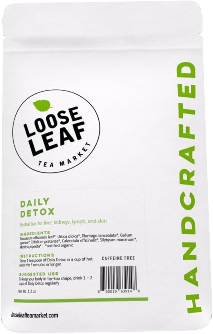 Daily Detox Cleansing Herbal Tea Caffeine Free Organic Loose Leaf Tea for detoxing