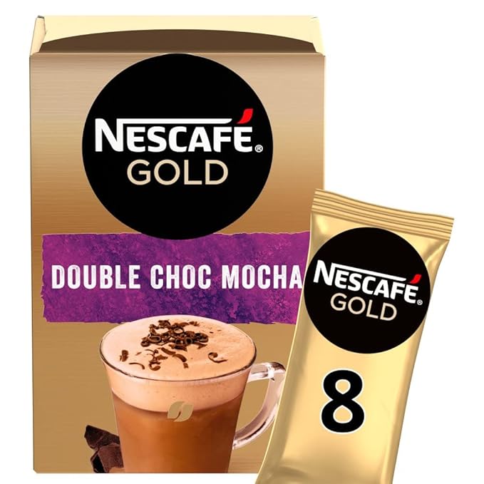 Instant Coffee Packets | Nescafé | Gold Double Choc Mocha 8 Pieces | Total Weight 5.22 ounce
