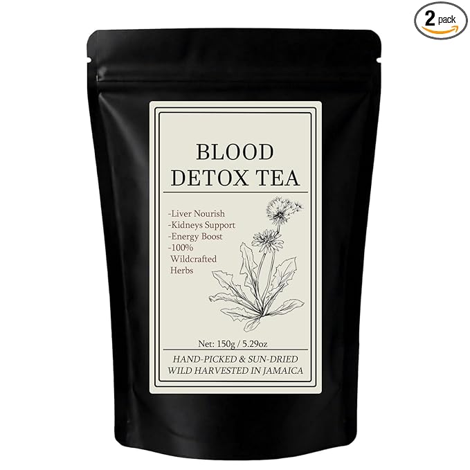 Jamaican Healing Garden Blood Detox Tea 150 G Herbal Tea Blend Herbal Tea with Guaco Burdock Root Cinnamon Moringa (1pcs)