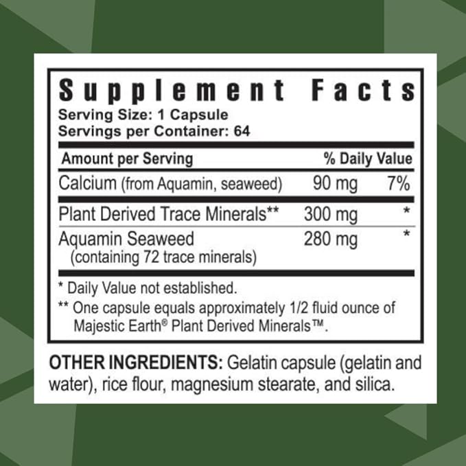 Youngevity Ultimate Mineral Caps™ - 70+ Essential Full Spectrum Trace Minerals - Nutrient-Dense Derived from Humic &amp Aquamin Seaweed (64 Capsule)