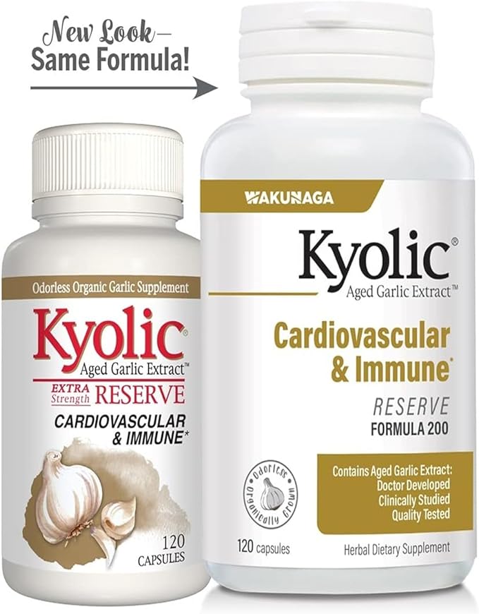 Kyolic Aged Garlic Extract Formula 200 Cardiovascular &amp Immune* Reserve 120 Capsules