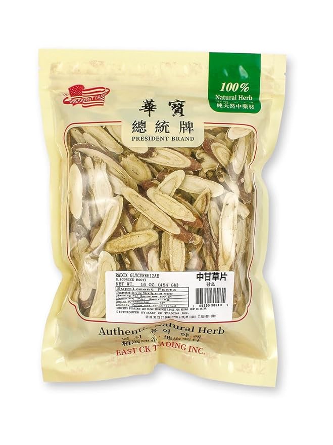 Sweet Post Pure Licorice Root Slices 16oz | Small Medium &amp XL Sizes | Natural Sweetener for Brewing Herbal Blends &amp Culinary Recipes Natural Chinese Herb for Tea 甘草片 Gan Cao (Medium (Stan
