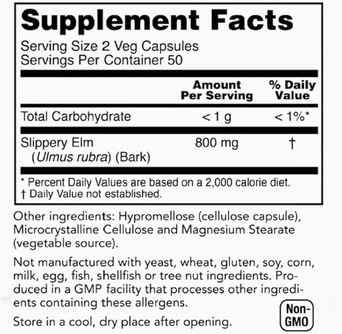 Rachelstea (30 Bags/60 Cups) with Slippery Elm Bark 400 mg 100 Capsules - Caffeine Free