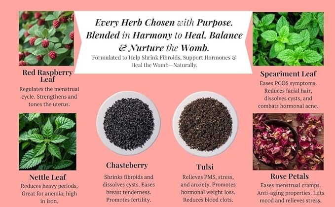 Quartzy Blu Moon Cycle Tea – Herbal Women’s Wellness Tea | Botanical Blend for Monthly Cycle Support | Caffeine-Free All-Natural Womb Wellness Blend