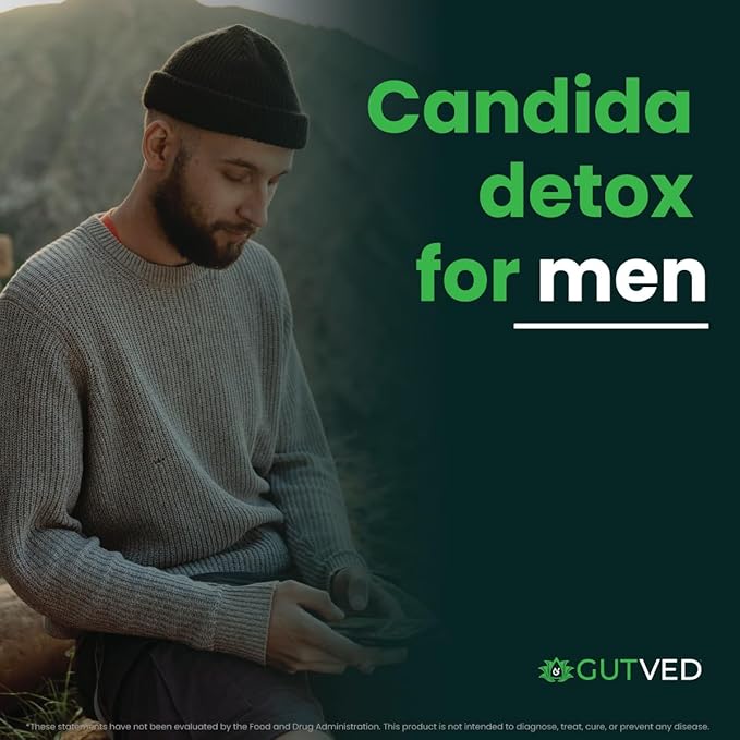 Candida Complex with Caprylic Acid for Men &amp Women – Anti Overgrowth Balance and Restore Supplement for Yeast Healthy Gut Flora &amp Skin with 30B/g Probiotic Oregano Senna - 1 Month Supply