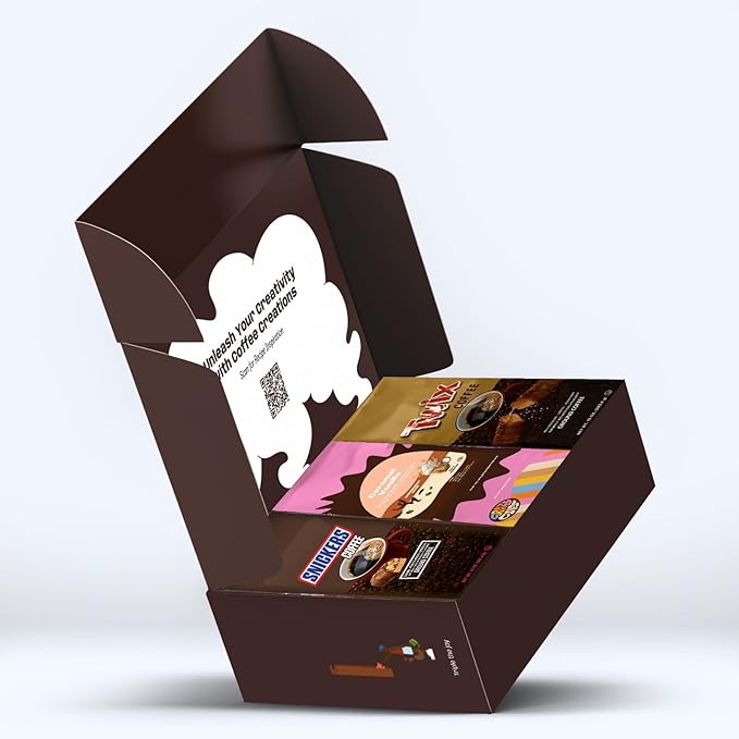 Perfect Samplers Flavored Ground Coffee Gift Box Variety Pack Milky Way Twix Caramel Vanilla Medium Roast Ground Coffee Sampler 3 Pack