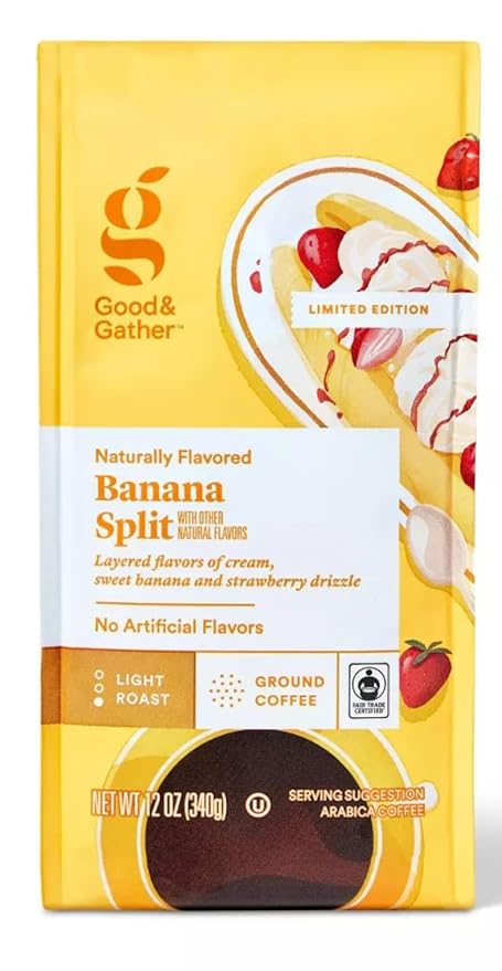 Naturally Flavored Banana Split with other Natural Flavors Light Roast Ground Coffee - 12oz - Good &amp Gather