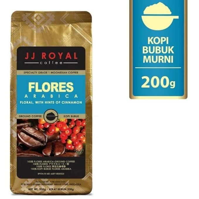 JJ Royal Coffee Flores Arabica 200g Ground Coffee (Pack of 4)