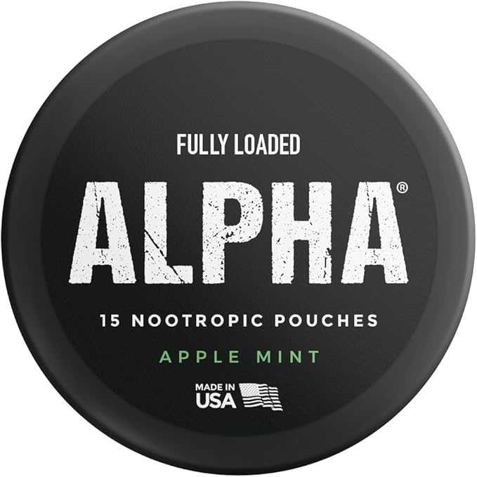 Fully Loaded Alpha Nootropic Pouches (Apple Mint) - 5 Cans - 15 Pouches per can - Effective Nootropic Delivery Nic Pouch Replacement - Faster Absorption Alpha GPC L-Tyrosine GABA
