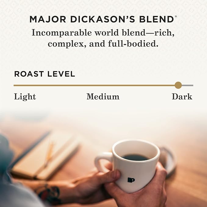 Peet's Coffee Dark and Medium Roast Ground Coffee Bundle - Major Dickason's Blend Big Bang USDA Organic French Roast 54 Ounces (3 Bags of 18 Ounces)