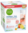 Simple Truth - Herbal Tea Cold Water Infusion - Peach Lemon -12 Tea Bag Pack. Plus GTF Sticker &amp Spearmint Gum Stick