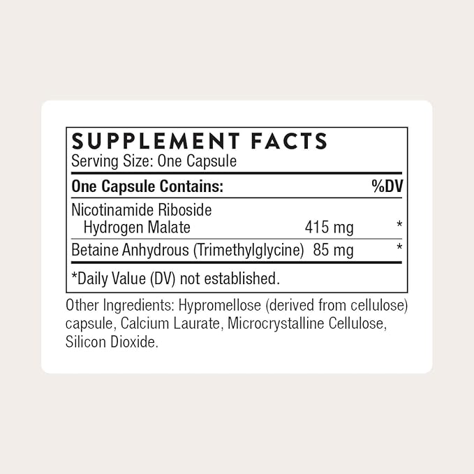 THORNE - NiaCel 400 - NAD Supplement - Nicotinamide Riboside - Supports Healthy Aging Cellular Energy Production &amp Sleep-Wake Cycle* - NSF Certified for Sport &amp Vegan - Gluten-Free - 60 Capsu