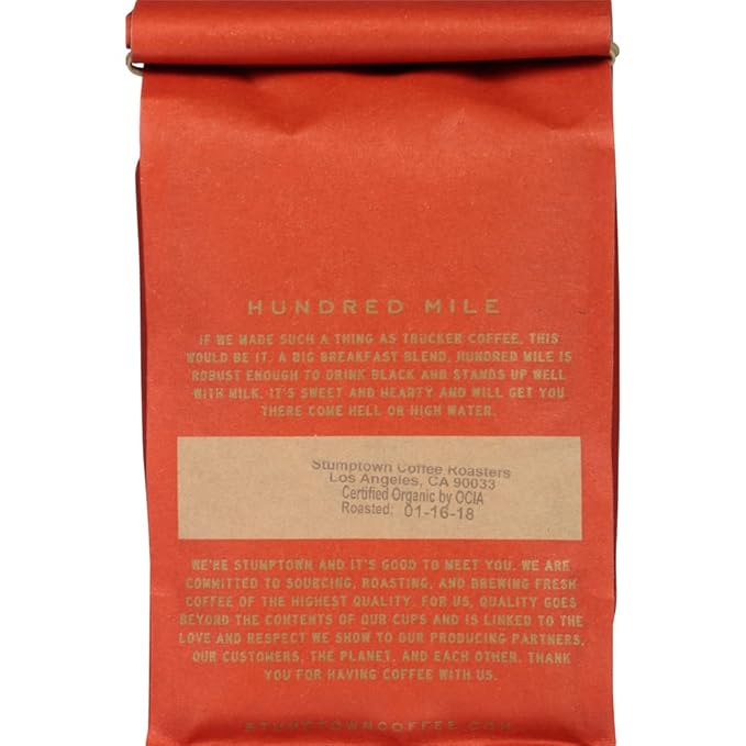 Stumptown Coffee Roasters Medium Roast Whole Bean Coffee | Organic | Hundred Mile | Jam and Toffee Notes | 24 Ounces
