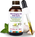 NEW ROOTS HERBAL Wild Oregano Oil Tincture with Garlic (1 fl oz) | 93% Carvacrol Oregano Oil Drops Enhanced Immune Support Supplement l Non GMO Vegan GMP Certified
