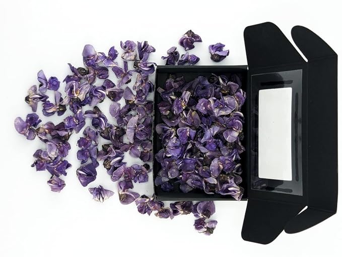 Edible Flower Freshly Preserved Freeze-dried Bean Flower | 0.2 oz Dried Edible Flowers | Edible Purple Flowers for Cakes | Edible Flowers for Cocktails | Edible Flower Garnish | Freeze Dried Flower