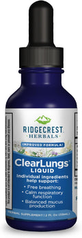 Ridgecrest Herbals ClearLungs Liquid Herbal Supplement Orange Flavor Alcohol Free for Adults and Kids Natural Lung and Nasal Wellness Formula for Bronchial and Mucus Support (2 fl oz 29 Servings)