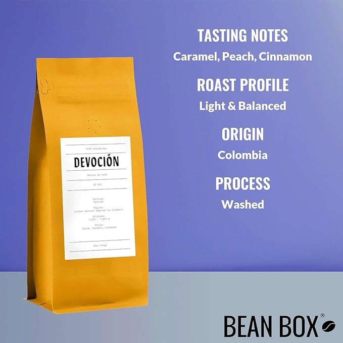Bean Box Coffee Sampler - Roasted by Devocion 4-Pack Freshly Ground Coffee Gourmet Coffee