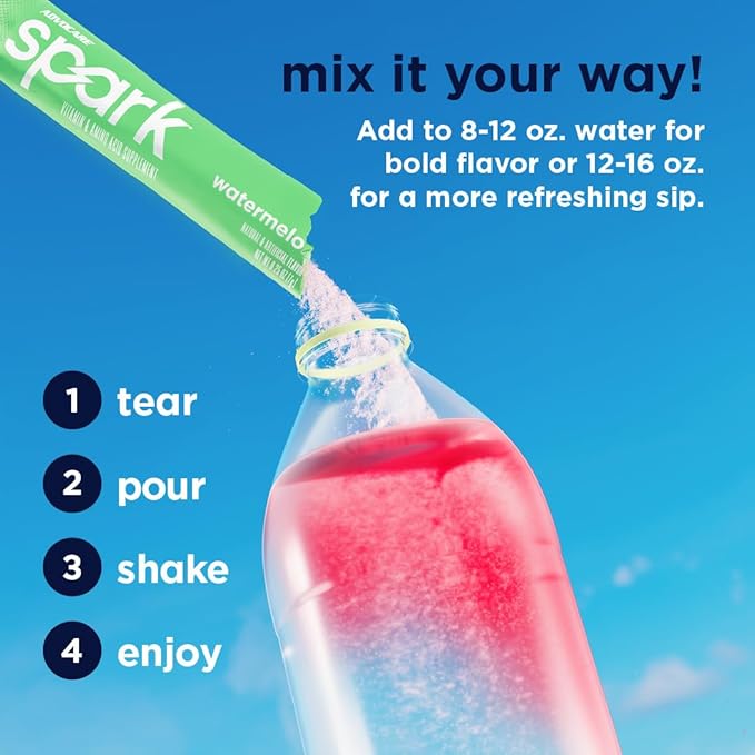 AdvoCare Spark - Energy Drink Mix - Vitamin &amp Amino Acid Supplement - Supports Energy &amp Focus* - Portable Immune Support* - Sugar-Free - Watermelon 14 Stick Packs (3.5 oz)
