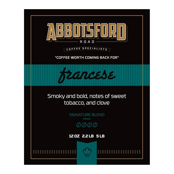 Abbotsford Road - Specialty Coffee Variety Pack Espresso Gourmet Roasted Coffee Beans Ideal for Cold Brew Drip Aeropress Pour Over or Percolator Includes Two 12oz Bags (La Mattina | Francese Gr