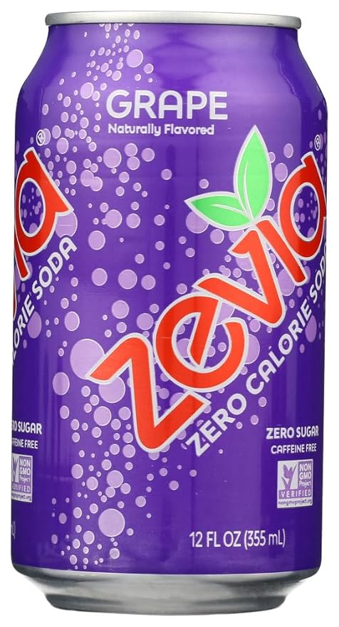 Zevia Zero Calorie Soda Grape -- 6 Cans - 2 pc
