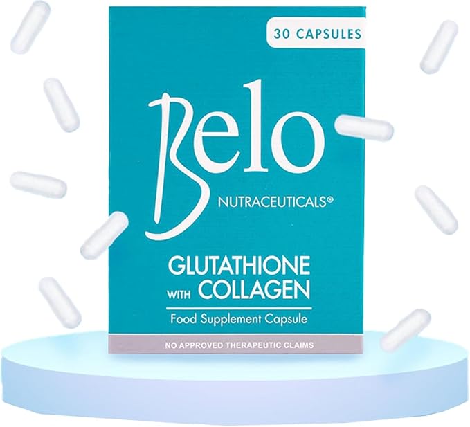 Belo Nutraceuticals Glutathione Collagen Advanced Skin Support Beauty Capsule Supplement - 30 Capsules