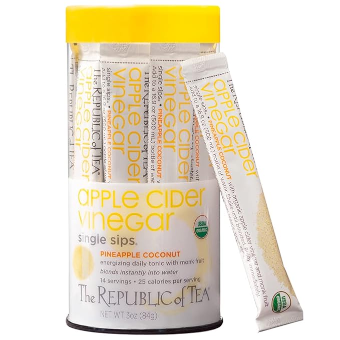 Republic Of Tea Tea Acv Pineapple Coconut Single Sip Organic 0.2 Ounce 14 Count