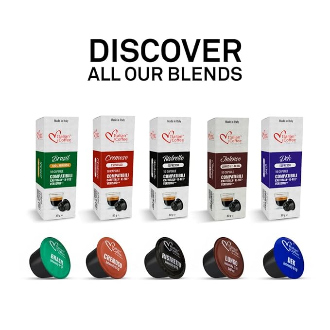 ITALIAN COFFEE FOR ESPRESSO LOVERS Italian Coffee capsules compatible with Verismo CBTL Caffitaly K-fee systems (Sampler 4 flavors 40 pods tot. No decaf)