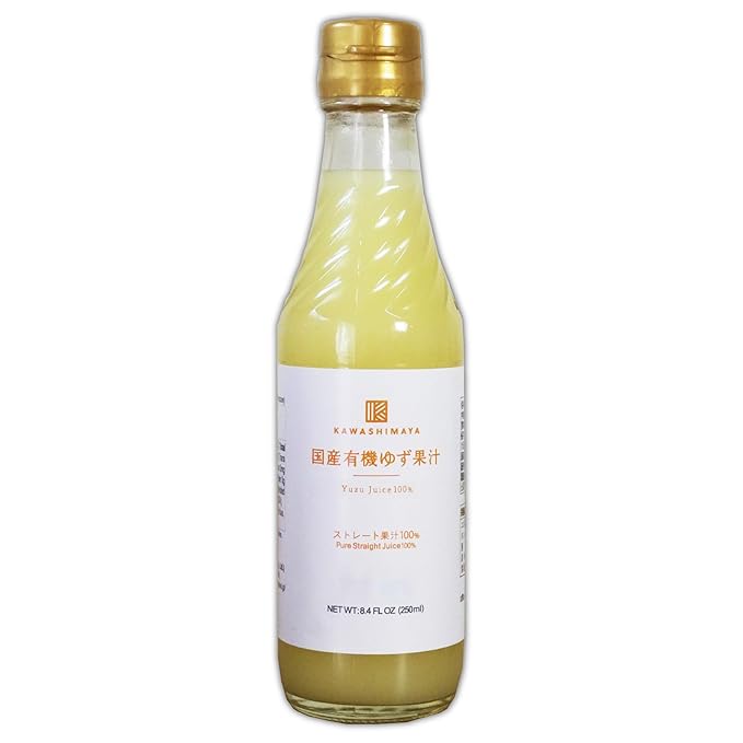 Kawashimaya Organic Yuzu Juice 8.4 fl oz (250ml) - Hand-Squeezed 100% Kito Yuzu Citrus Essence No Additives or Preservatives Made in Japan