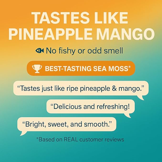 Healistix Pineapple Mango Sea Moss Gel [16 Oz] - Exquisitely Crafted from Seamoss Wildcrafted in The Pristine Waters of St Lucia A Natural Delight Sea Vegetable in Glass Jar
