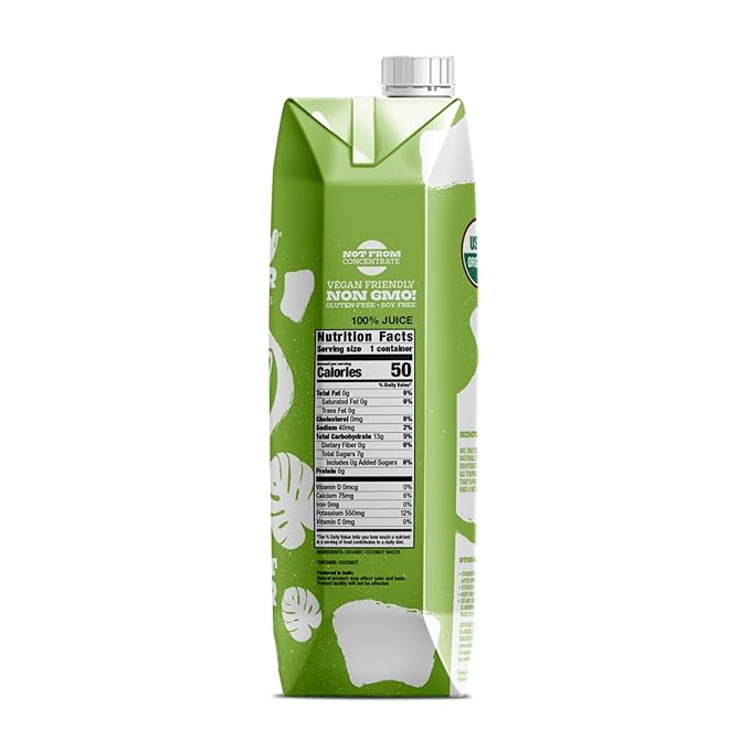 Groovy Glacier Coconut Water - Premium Quality Coconut Water - 33.8 Fl Oz - Pack of 12 (33.8oz)