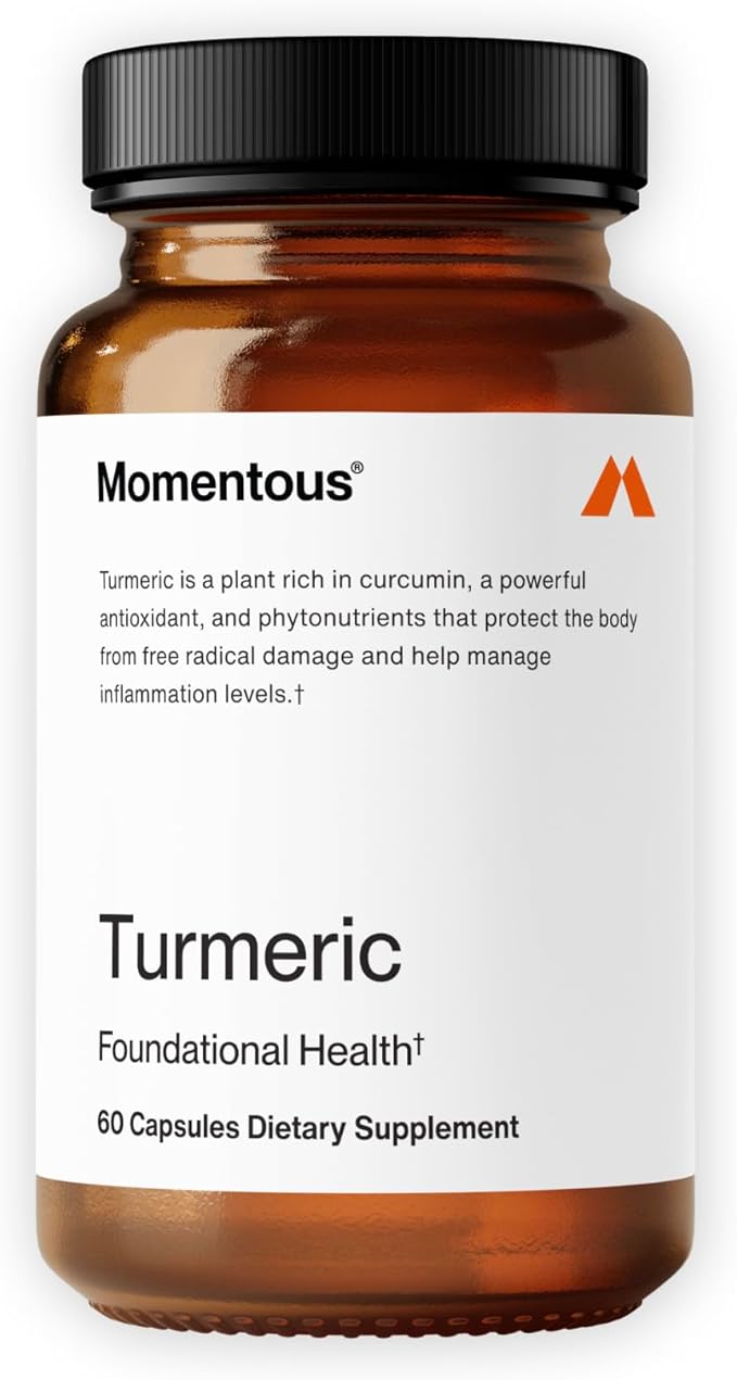 Momentous Turmeric Supplement 1000 mg - Natural Antioxidant Turmeric Curcumin for Foundational Health - NSF Certified for Sport - Gluten-Free - 30 Servings - 60 Capsules