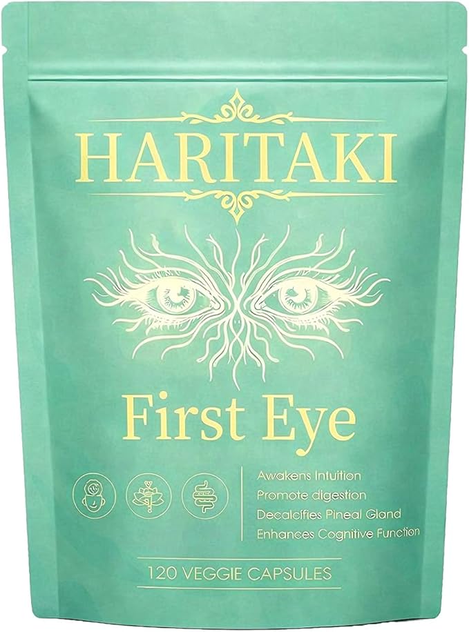 Haritaki First Eye Capsules Pure Terminalia Chebula Fruit Extract Pineal Gland Cleansing General Well-Being &amp Daily Wellness - Gluten-Free 120 Vegan Capsules (1)