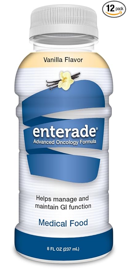 enterade Advanced Oncology 12 Bottles Vanilla Specially Formulated to Reduce Treatment GI Side Effects Supportive Care Beverage 8oz