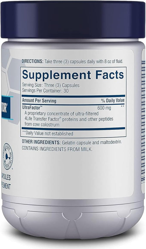 4Life Transfer Factor Classic -with Cow Colostrum for Enhanced Immune Response Recognition and Memory - for Ages 2 and Up - 90 Veggie Capsules