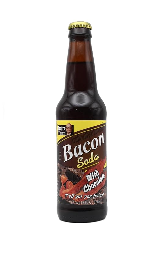 Generic Bacon Soda Pop | For the Ultimate Bacon Lover | Soda Pop with Real Cane Sugar | A Mixed 6 Pack of 3 Different Bacon Flavors | 12 oz Glass Bottles with Crazy Soda Pop Bottle Opener