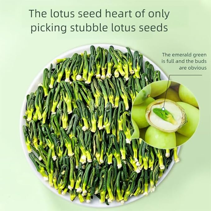 Dried Lotus Plumule Lotus Embryo Tea 8.1oz/250g(125g*2) Wild Nature Fragrant Lotus Seed Core Premium Quality Lotus Heart