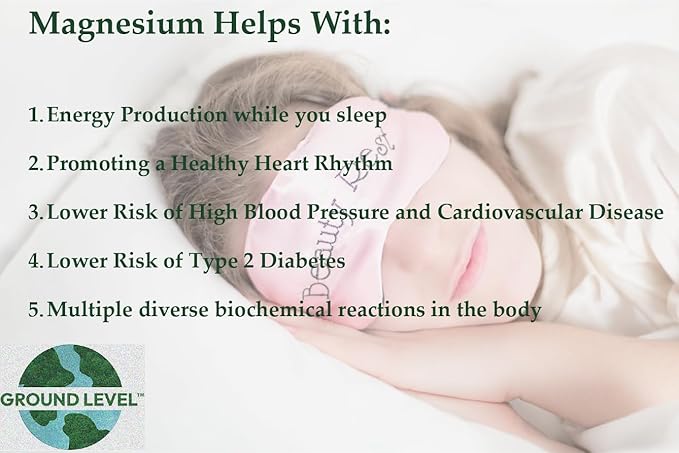 Ground Level Restful Sleep Formula with Advanced Sleep Blend Industry Leading 200mg Magnesium and L-Theanine for Adults Plus Melatonin Chamomile Lemon Balm Passionflower and Valerian Root