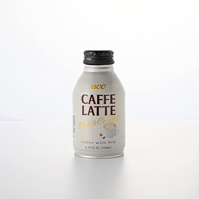 UCC Ready to Drink Caffe Latte 8.79 FL OZ (Pack of 24) Delicious Rich and Creamy Convenient Bottled Coffee Drinks For On-the-Go Imported from Japan