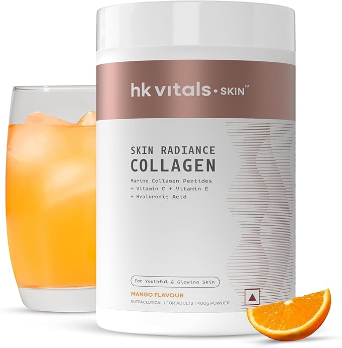 Marine Collagen Suppl_ement (Orange 400g) |with Vitamin C E Sodium Hyaluronate | for Healthy Skin Hair &amp Nails