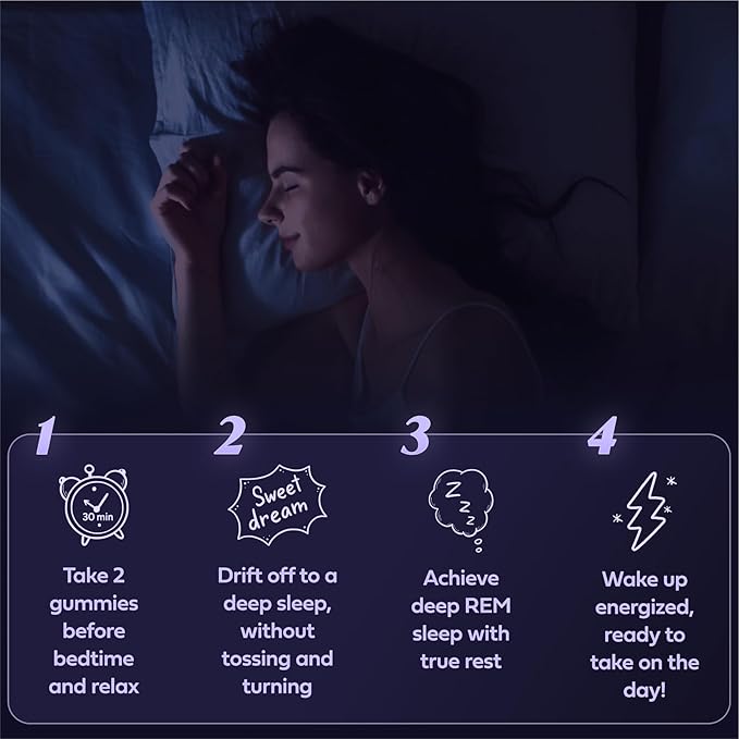 SweetDreams Dream Gummies Natural Sleep Aid for Adults 5mg Melatonin Magnesium &amp L-Theanine - Vegan Gummy Supplement - Melatonin Gummies for Restful Deep Sleep Cycles (Strawberry Moon)