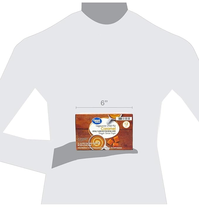 Great Value Cappuccino Coffee and Hot Drink Single Serve Pods 12 Count (Caramel Cappuccino Pack of 3)