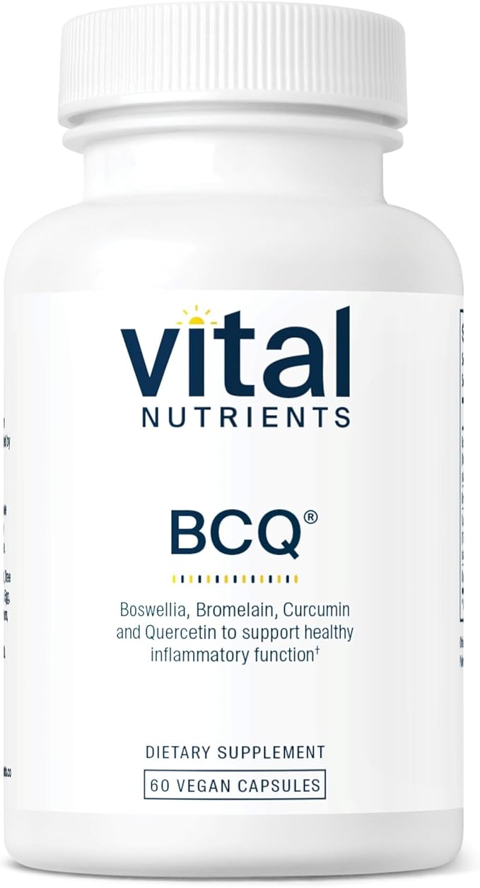 Vital Nutrients BCQ - Vegan Boswellia Bromelain Curcumin &amp Quercetin Supplement - Joint Support Supplement - Supports Sinus &amp Digestive Health - Gluten Dairy Soy Free - 60 Capsules