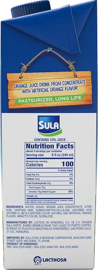 Sula Orange Juice - Pack of 12 units of 32 Fl oz (940 ml)