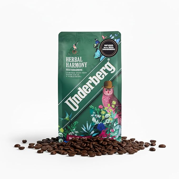 Underberg Herbal Harmony Specialty Coffee 12oz | Sumatran Suka Batek Beans Infused with Real Underberg Bitters | Bold Full-Bodied Flavor with Herbal Notes | Limited Collaboration Roast by Boston Stoke