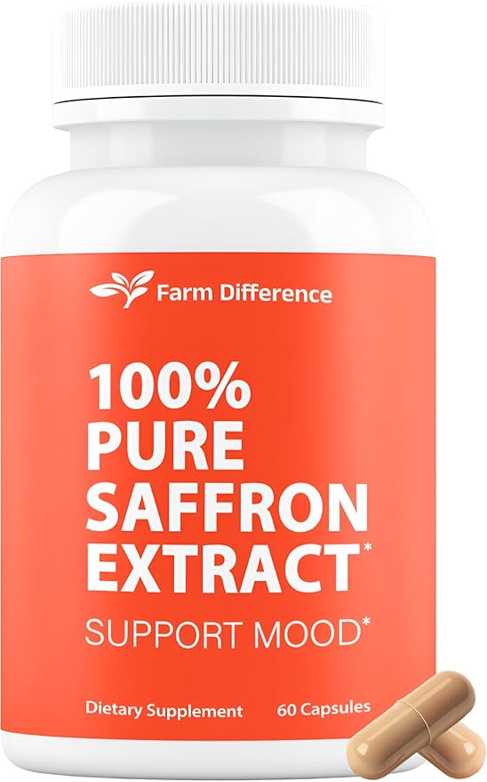 Saffron Supplements 88.5mg - 100% Pure Saffron Extract Capsules - Mood Eye &amp Energy Support - Made in USA