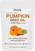 Ovela Pumpkin Seed Oil Capsules with Saw Palmetto Organic Pumpkin Seeds Oil Supplement for Hair Growth Heart Skin Elasticity Cold-Pressed | Non-GMO | Gluten Free | 180 Softgels (1)