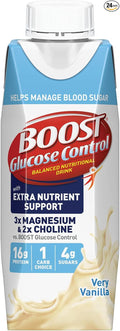 BOOST Glucose Control Ready to Drink Nutritional Drinks with Extra Nutrient Support Drink Very Vanilla Carton 8 Fl Oz Pack of 24